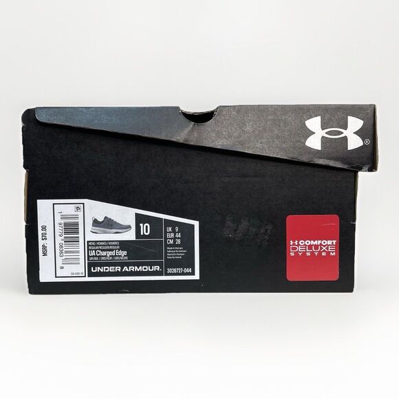Under Armour Charged Edge Shoes Mens 10 Bluish Grey/Black Sneaker 3026727-044 - Picture 8 of 9
